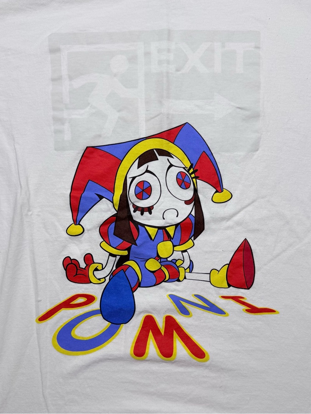 Pomni The Amazing Digital circus Tee with Red, Blue & Yellow Print - Picture 2 of 5